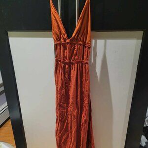 orange maxi sundress